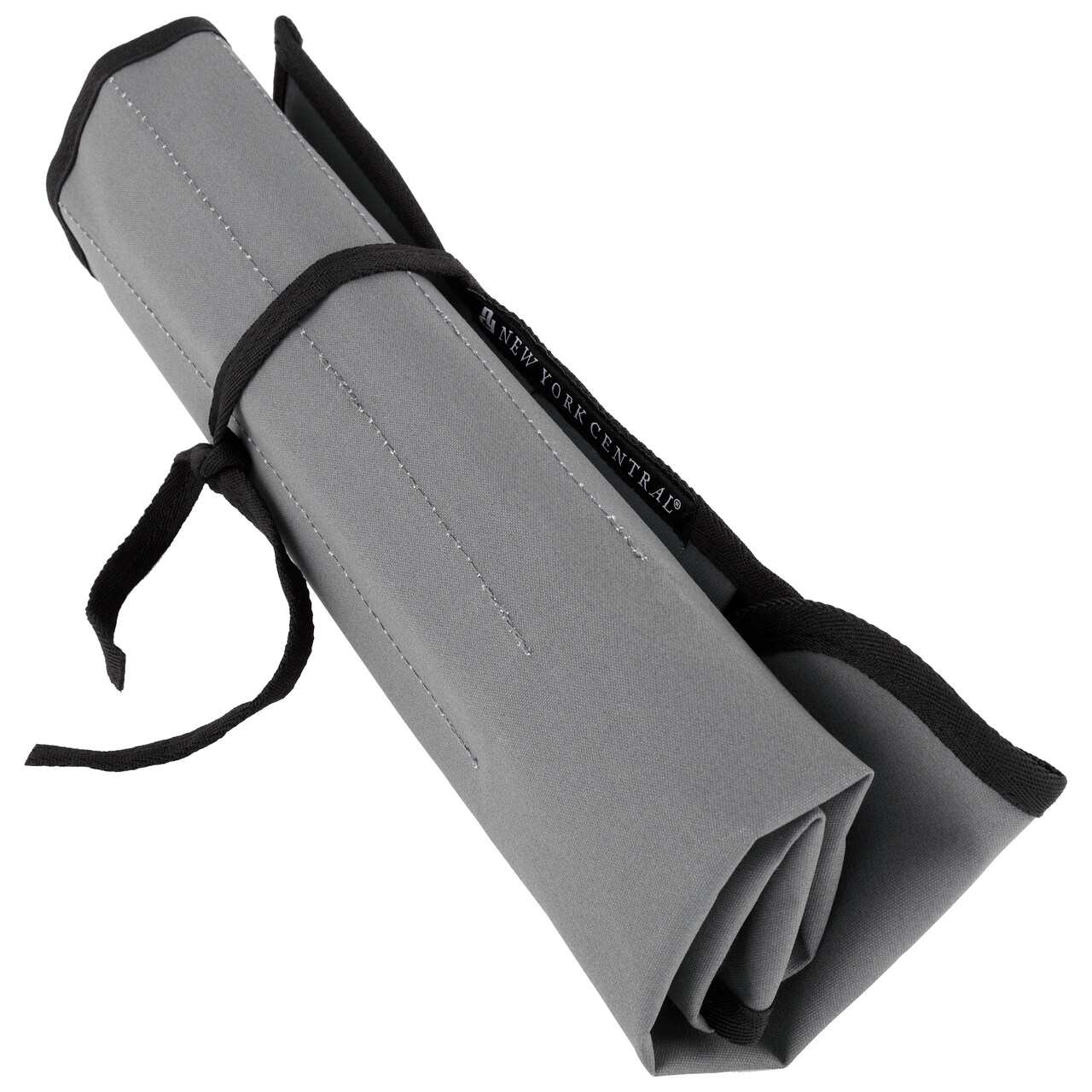 New York Central Professional Paint Brush Roll Up Case and Art Brush Organizer, Waterproof, LightWeight, Breathable and Tough, 20"X20" 3/8" Unrolled, Gray with Black Piping